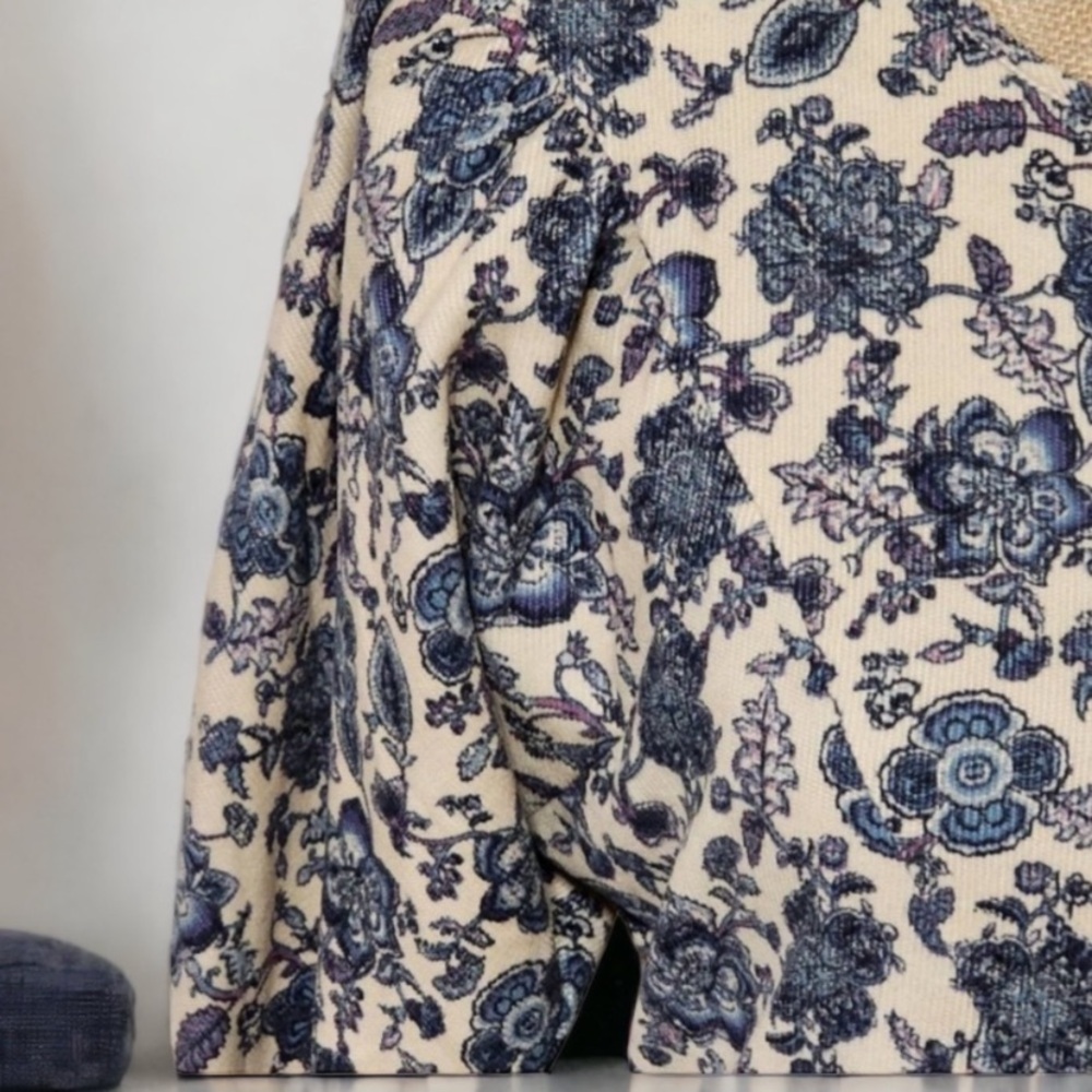 Moon River Blue Floral Corduroy Dress By Anthropologie - Picture 10 of 12